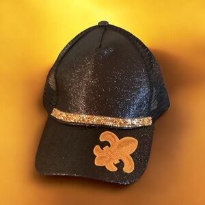 Fleur De Lis New Orleans Saints Bedazzled Baseball Hat